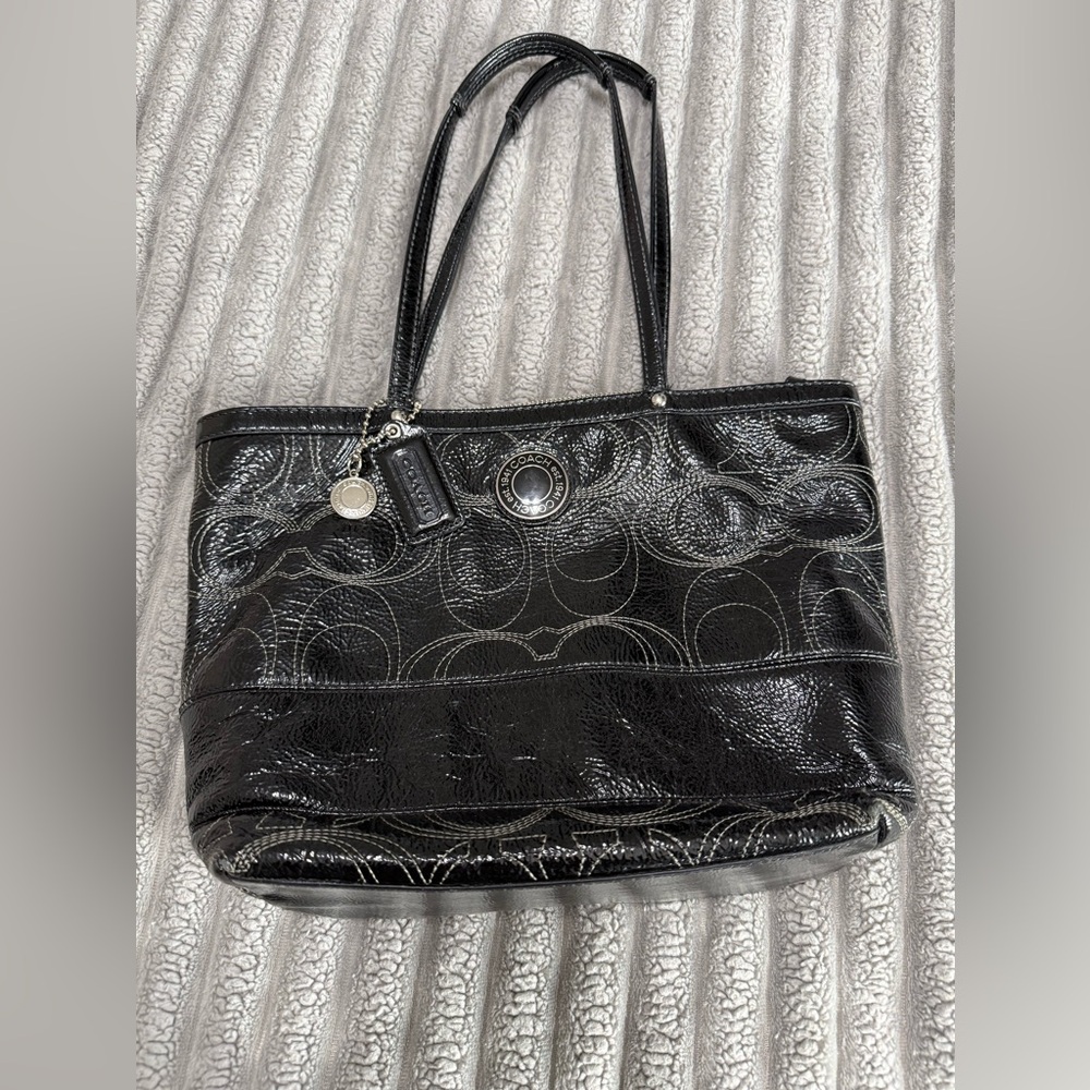 Coach Black Tote Bag Patent Leather